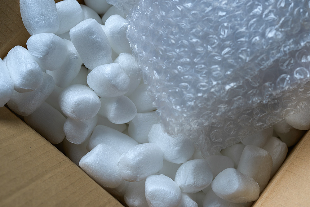 Bubble Wrap And Packing Foam For Cushioning Fragile Items In The Boxes